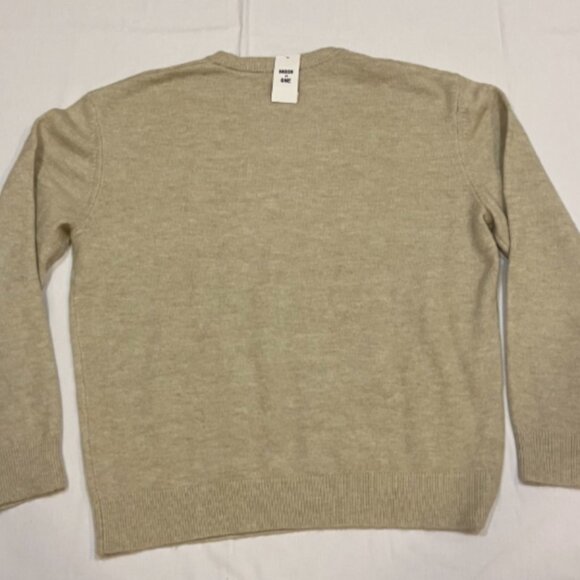 Mode of One Men's Relaxed-Fit Cozy Sweater Dark Ecru Size L - Picture 2 of 5